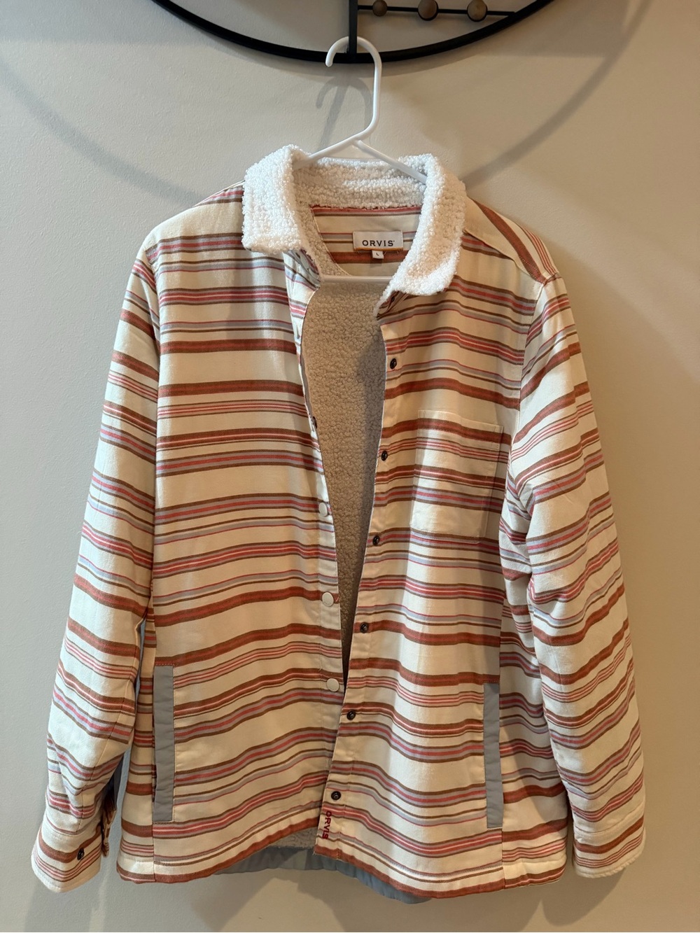 Orvis Women’s Sherpa-Lined Striped Jacket – Size Large